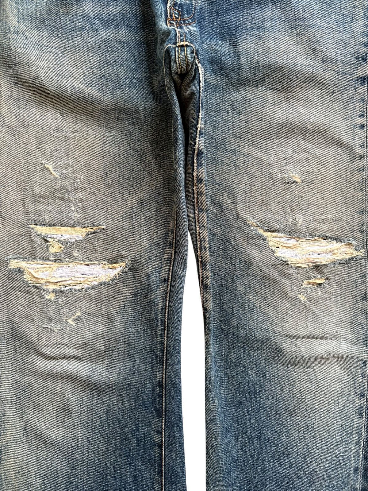 Japanese Brand Vintage Japanese Brand Selvedge Mud Wash Rip Baggy Jeans Size US 31 - 6 Thumbnail