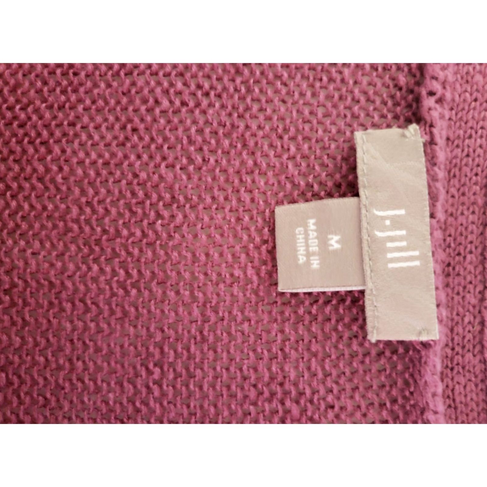 J. Jill J.Jill Cardigan Vest Purple Size M Linen Rayon Button Front Women Sweater Top Button Front Casual Travel Workwear Size M / US 6-8 / IT 42-44 - 6 Thumbnail