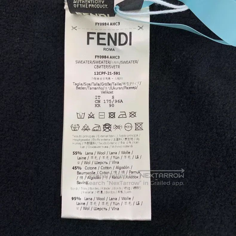 Fendi Fendi Black Wool Hooded Drawstring Long Sleeve Zipper Swea Size US S / EU 44-46 / 1 - 8 Thumbnail