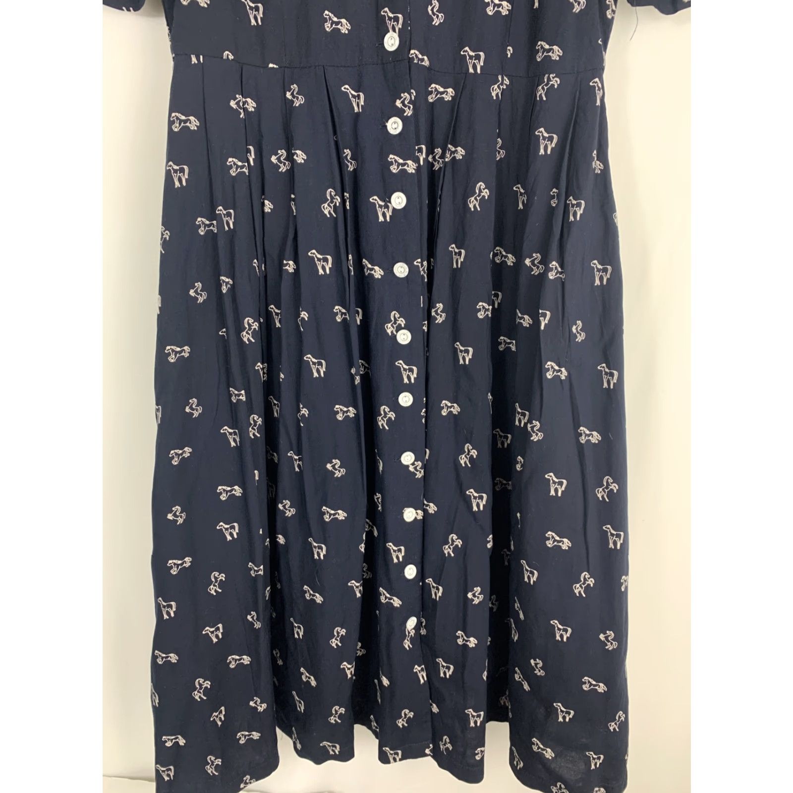 Vintage Lindy Bop Dress Knee Length Womens M Black Horse Short Sleeve Fit & Flare Size 32" / US 10 / IT 46 - 6 Thumbnail