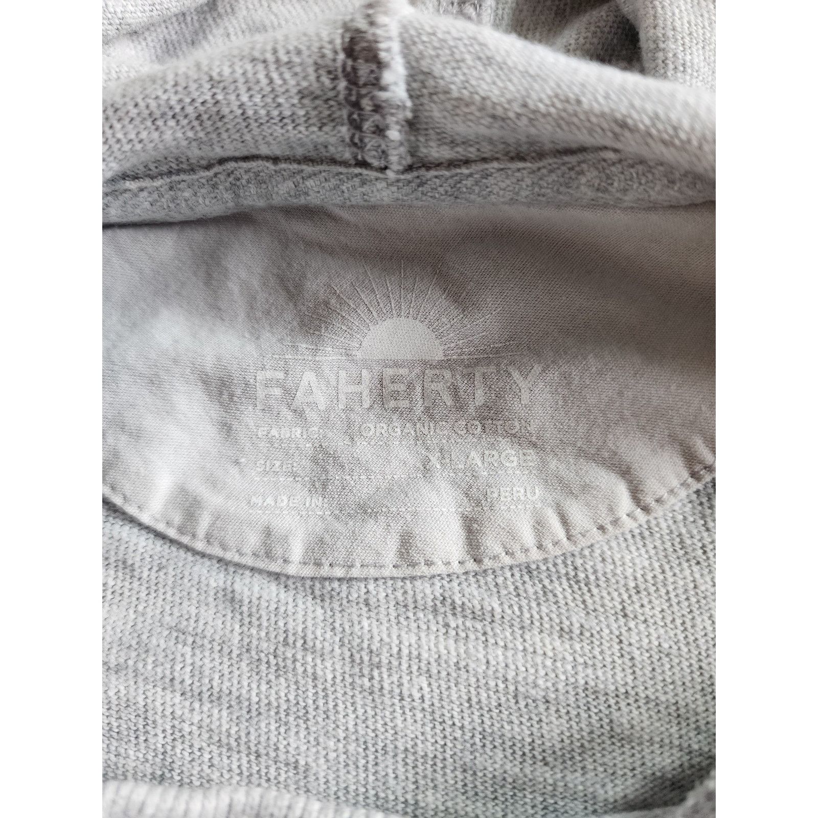 Faherty Faherty Women's XL Hoodie Organic Sunwashed Cotton Gray Size XL / US 12-14 / IT 48-50 - 3 Thumbnail