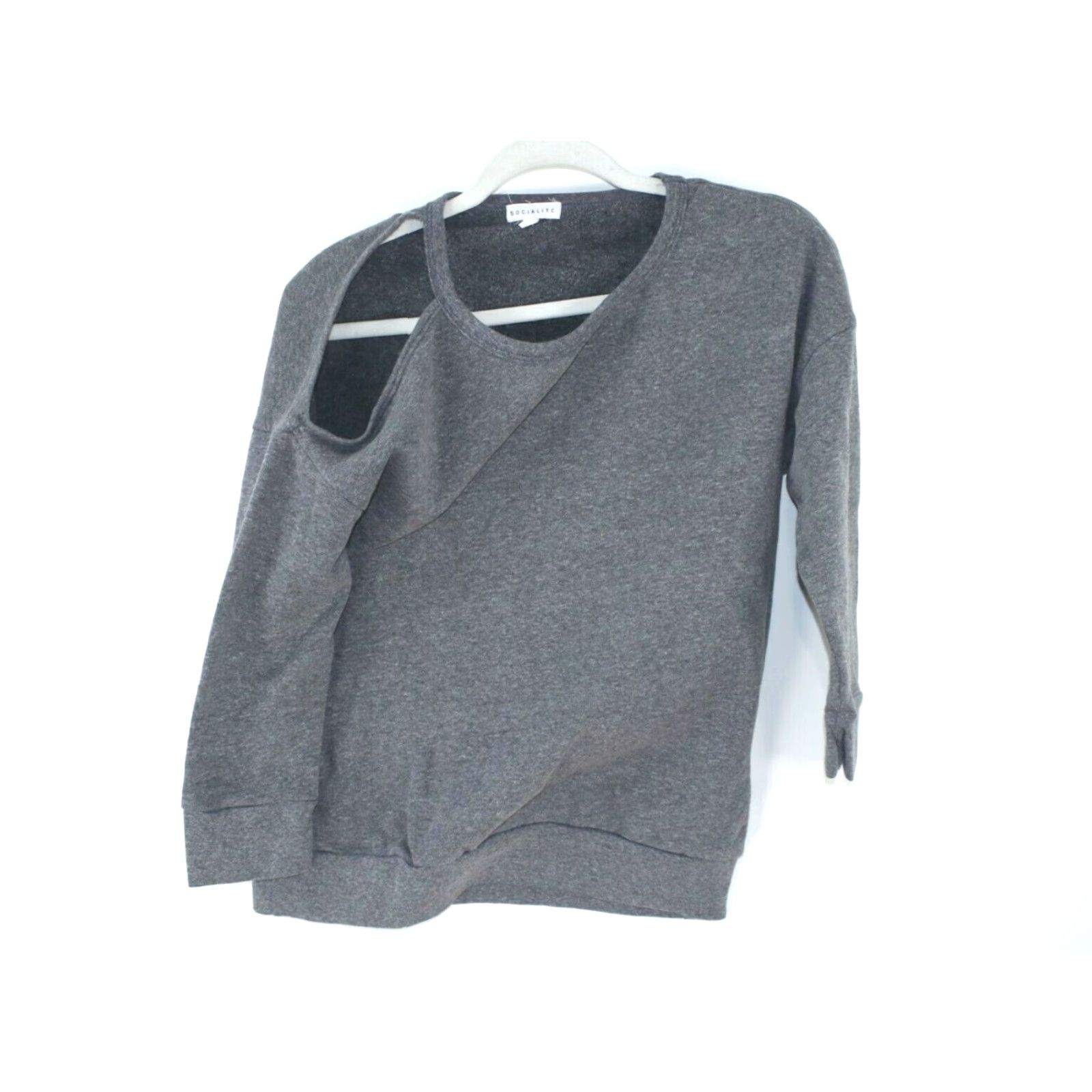 Vintage SOCIALITE Blouse Shirt Womens Regular Gray Long Sleeve Tunic Size S Size S / US 4 / IT 40 - 2 Thumbnail