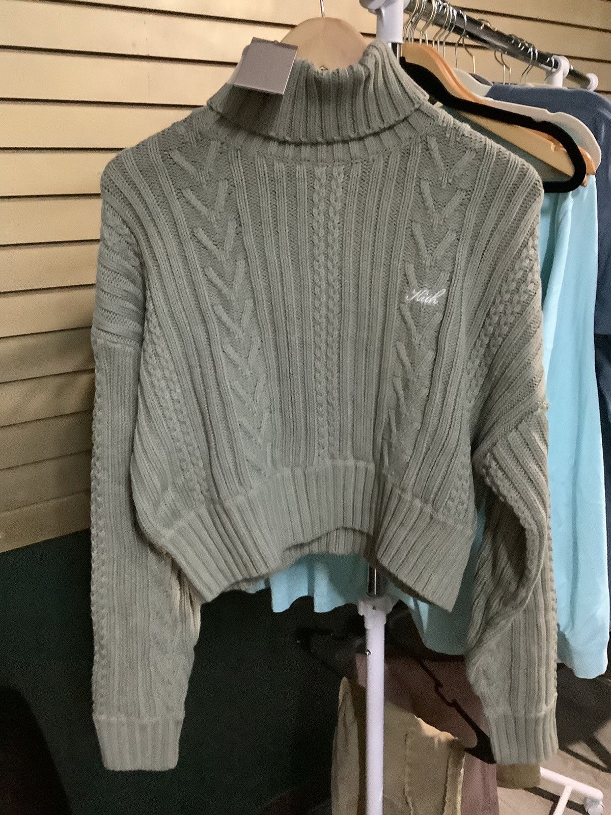 Kith Kith Grey Cable Knit Turtleneck Crop Top Size XL / US 12-14 / IT 48-50 - 1 Thumbnail