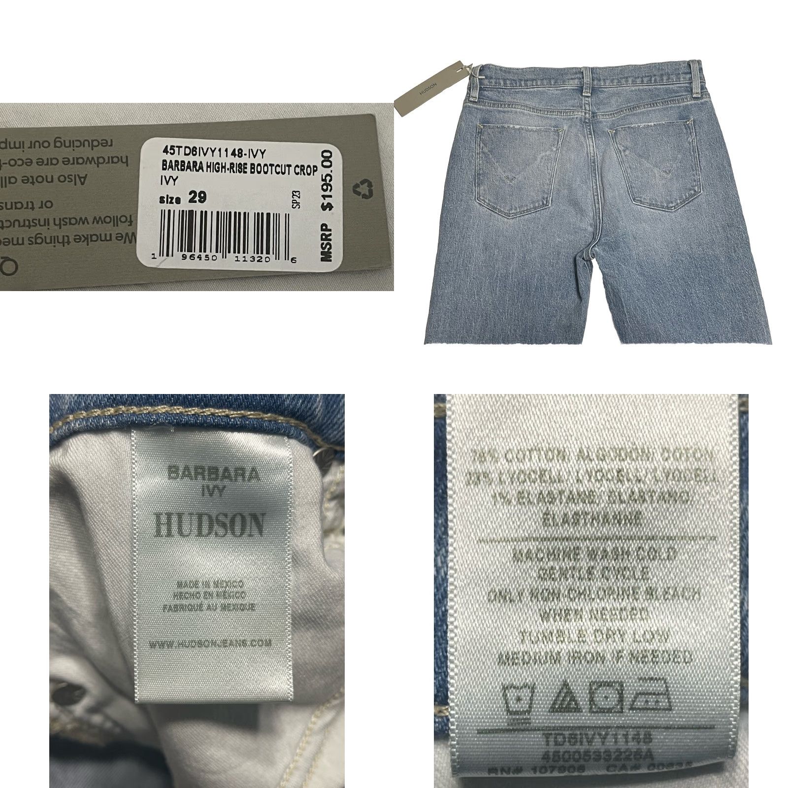 Hudson Hudson Barbara High-Rise Bootcut Crop Jeans Women 29 Blue 29x26.5 Retail 95 Size 29" - 8 Thumbnail