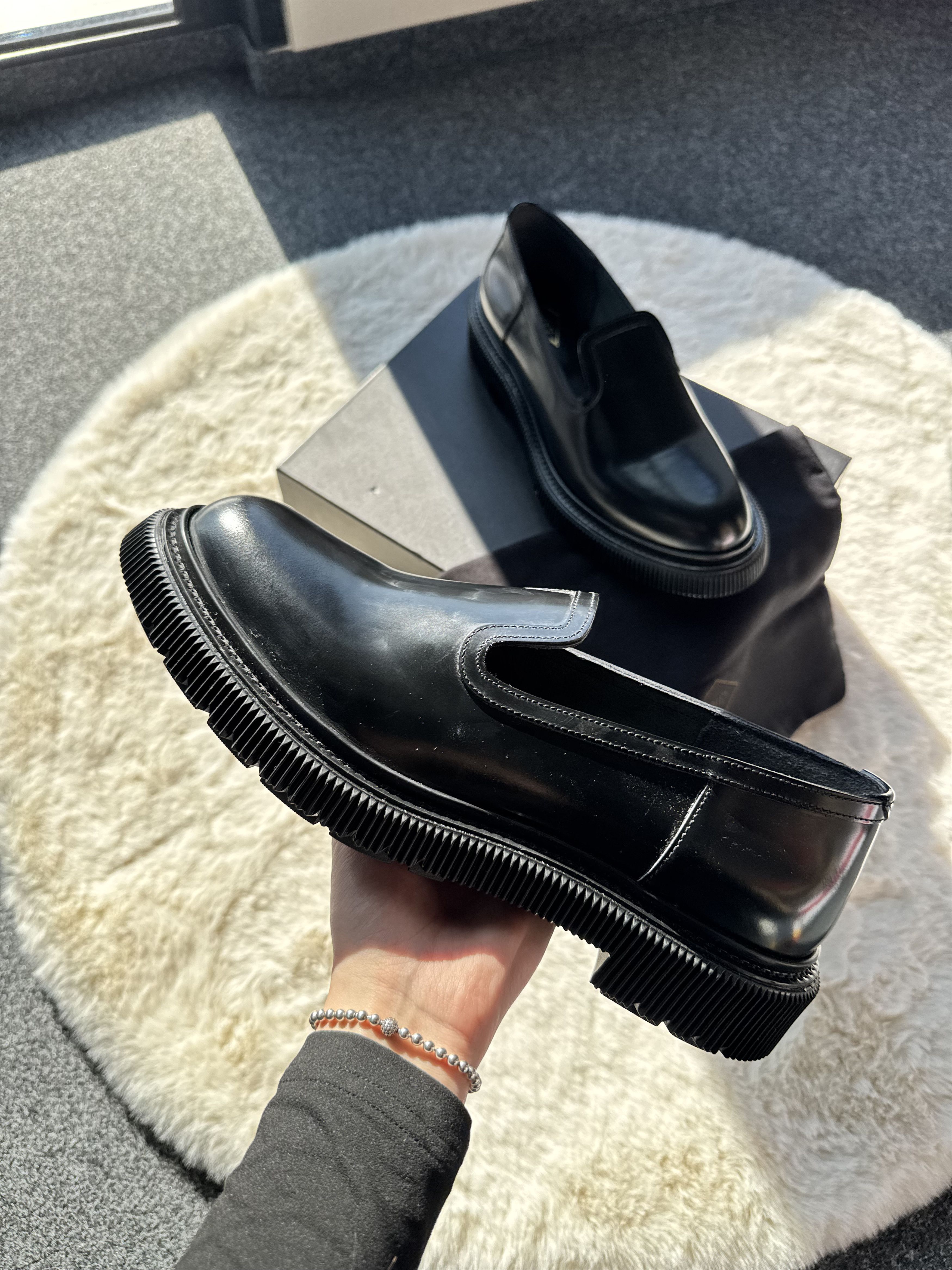 Adieu Paris Adieu Paris Type 215 - Black leather slip-on moccasins Size US 11 / EU 44 - 7 Thumbnail