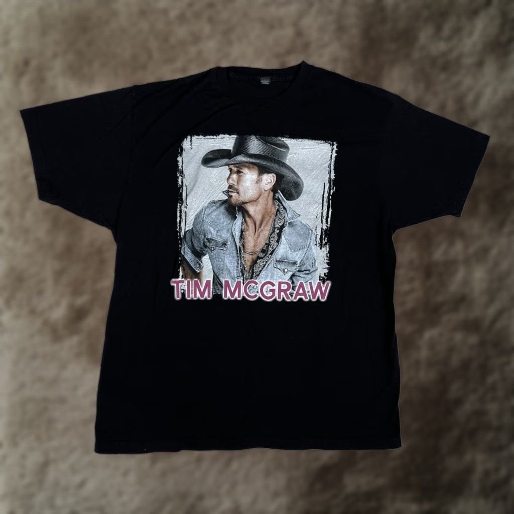 Vintage TIM MCGRAW Shirt Mens XL Black Sundown Heaven Town Tour 2014 Country Concert Shirt Size US XL / EU 56 / 4 - 1 Thumbnail