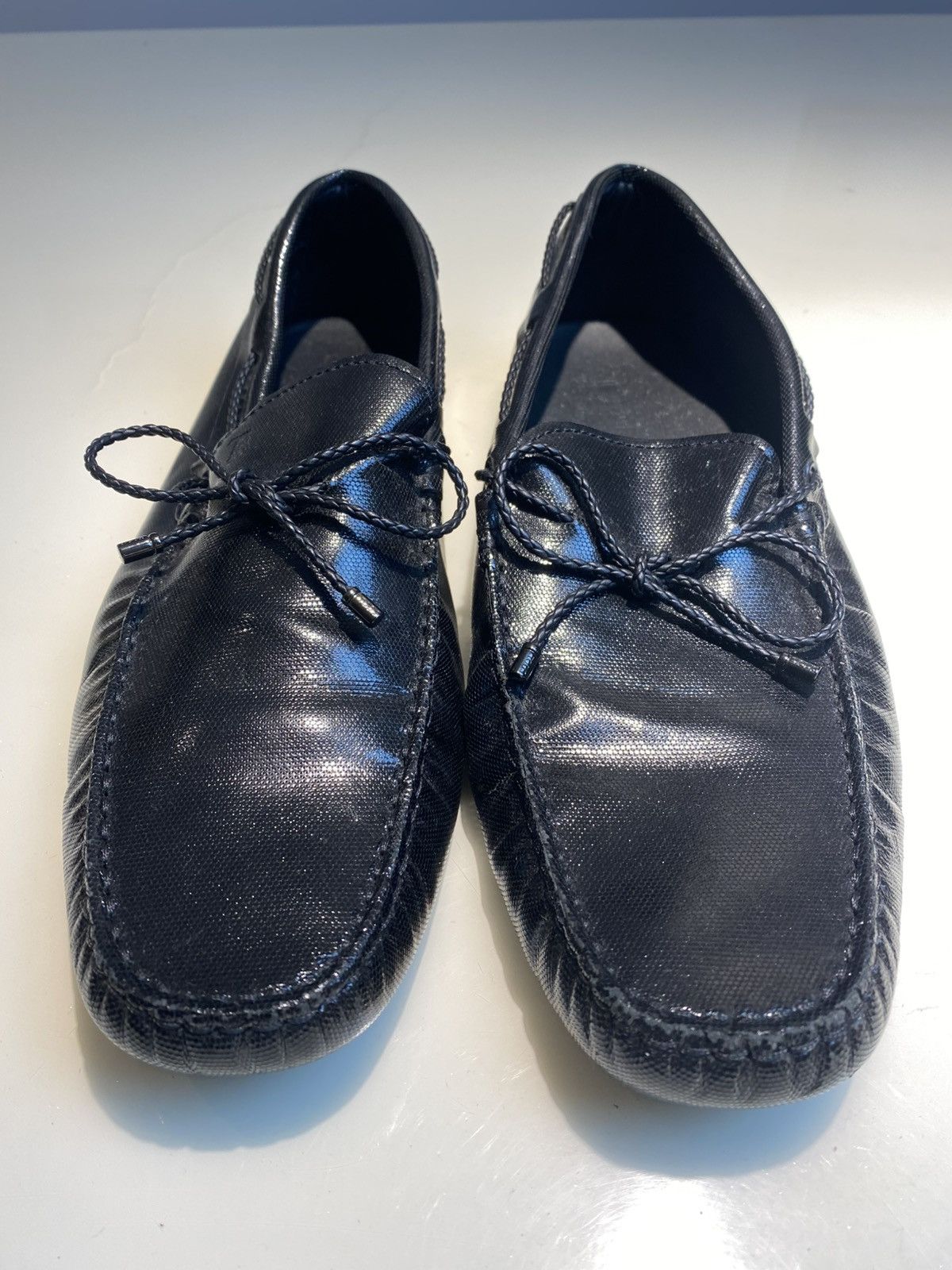 Tod's TODS TEXTURED LEATHER BOW LOAFERS Size US 10.5 / EU 43-44 - 4 Thumbnail