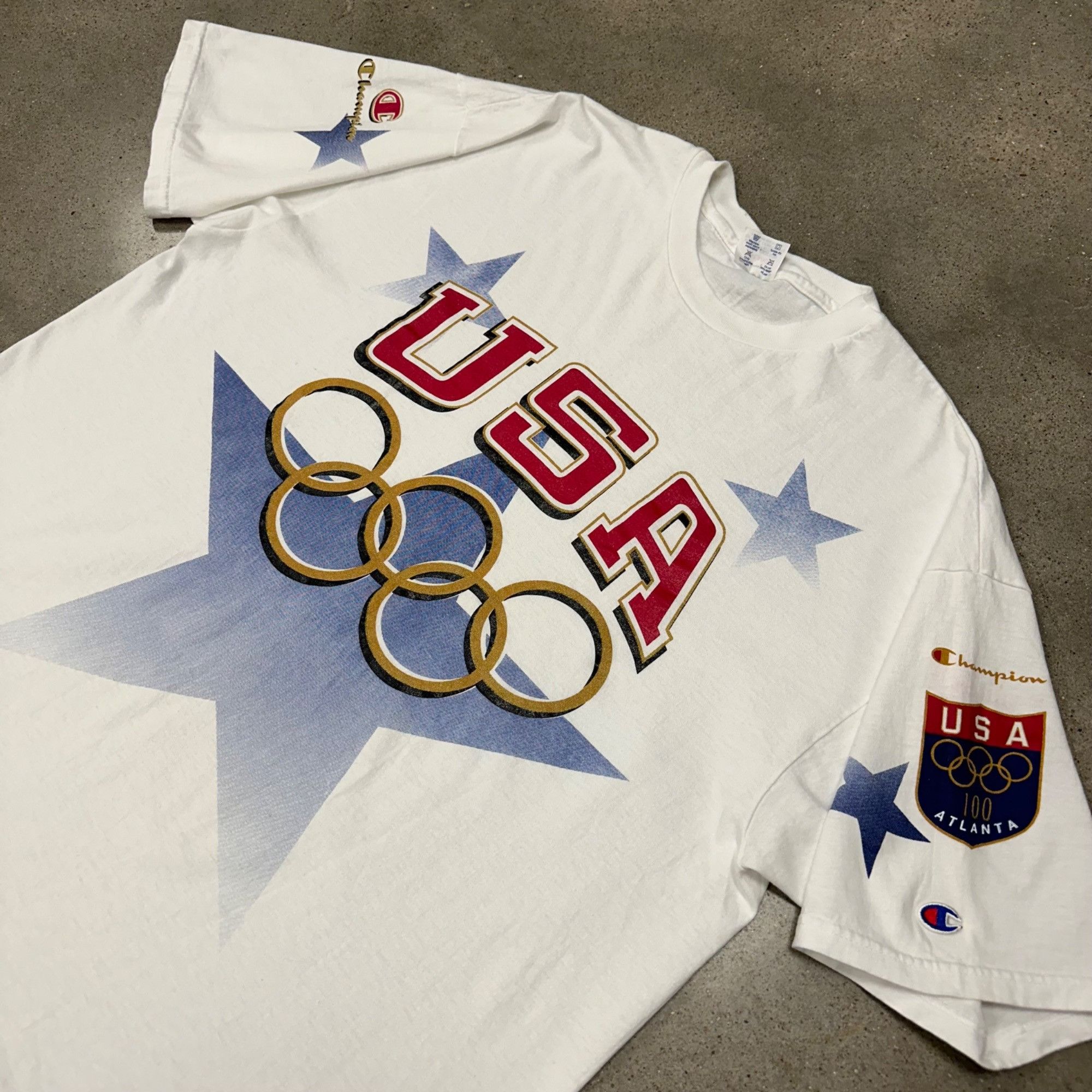 Champion × Vintage Vintage Champion USA Olympics Shirt Size US XXL / EU 58 / 5 - 2 Thumbnail