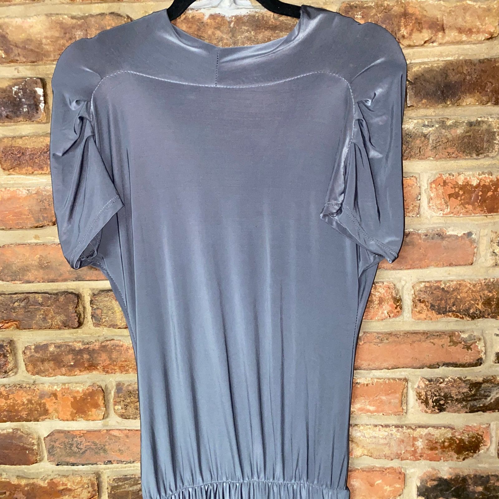 Other Perla Nera Gray Silver Metallic Cowl Neck Jumpsuit 8 Size 30" / US 8 / IT 44 - 8 Thumbnail