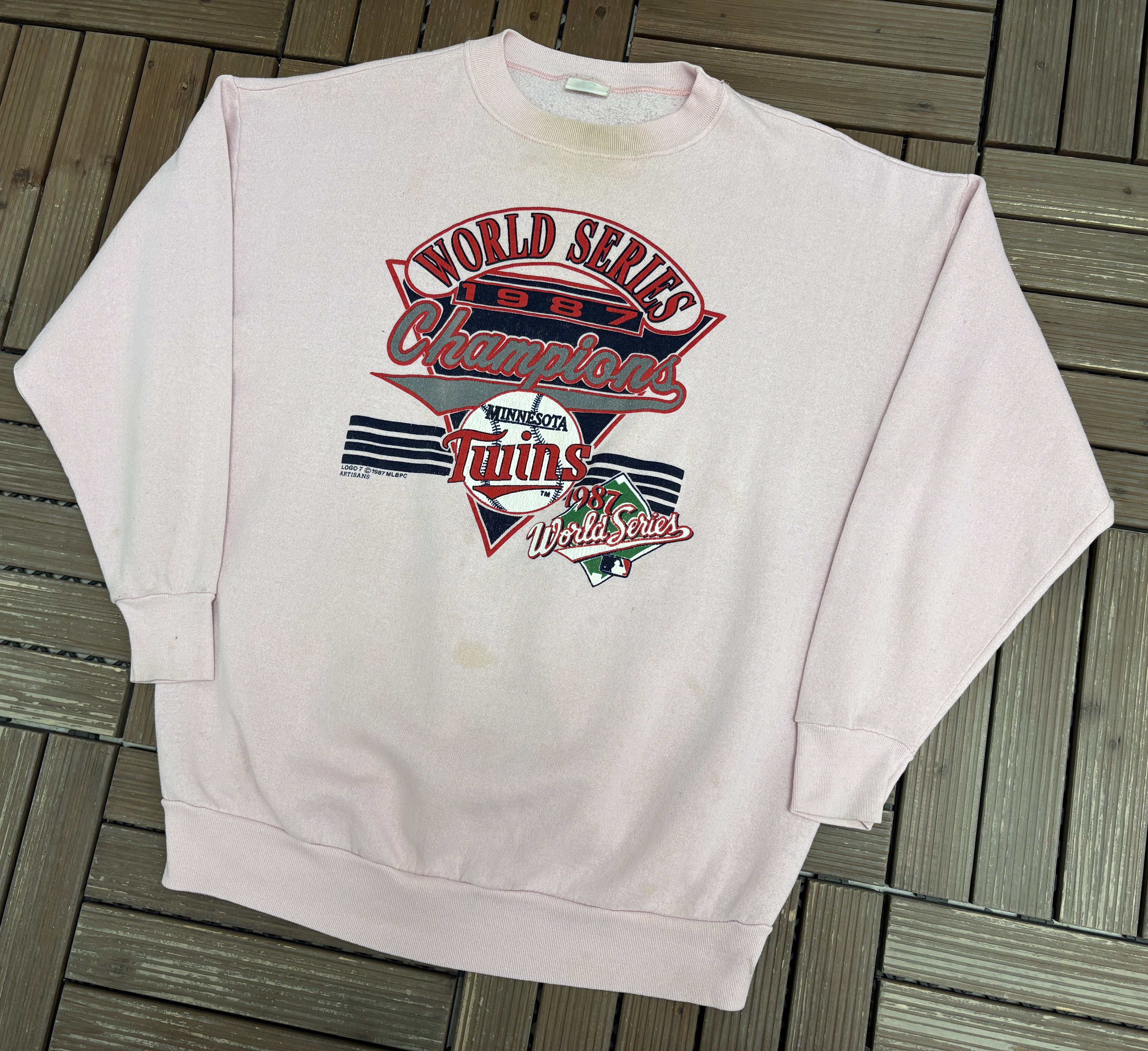 Vintage Minnesota Twins World Series Champs 1987 Crewneck Sweater Size US XL / EU 56 / 4 - 4 Thumbnail