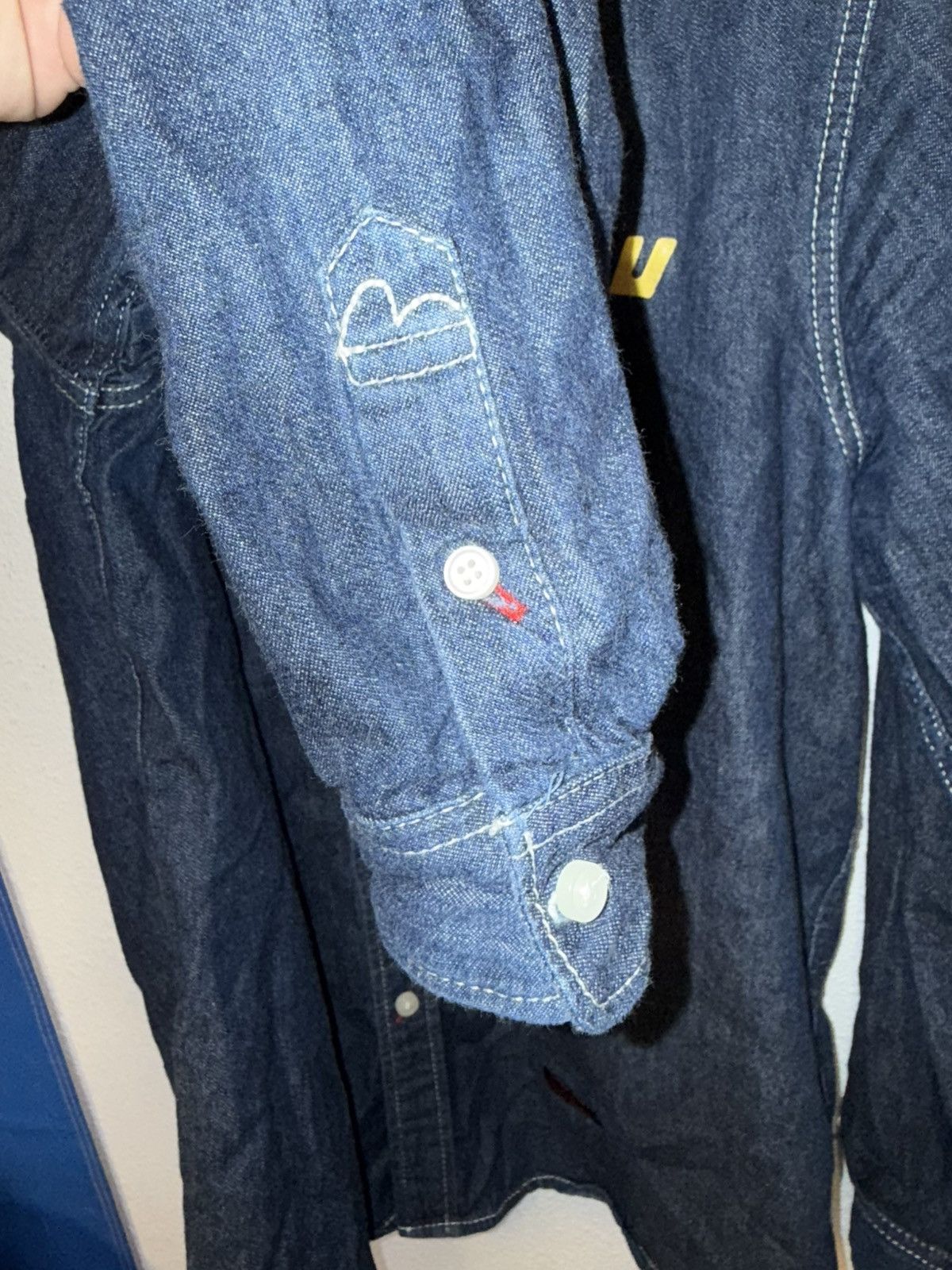 Evisu Vintage EVISU LONG SLEEVE JAPANESE DARK BLUE DENIM BUTTON UP Size US XL / EU 56 / 4 - 5 Thumbnail