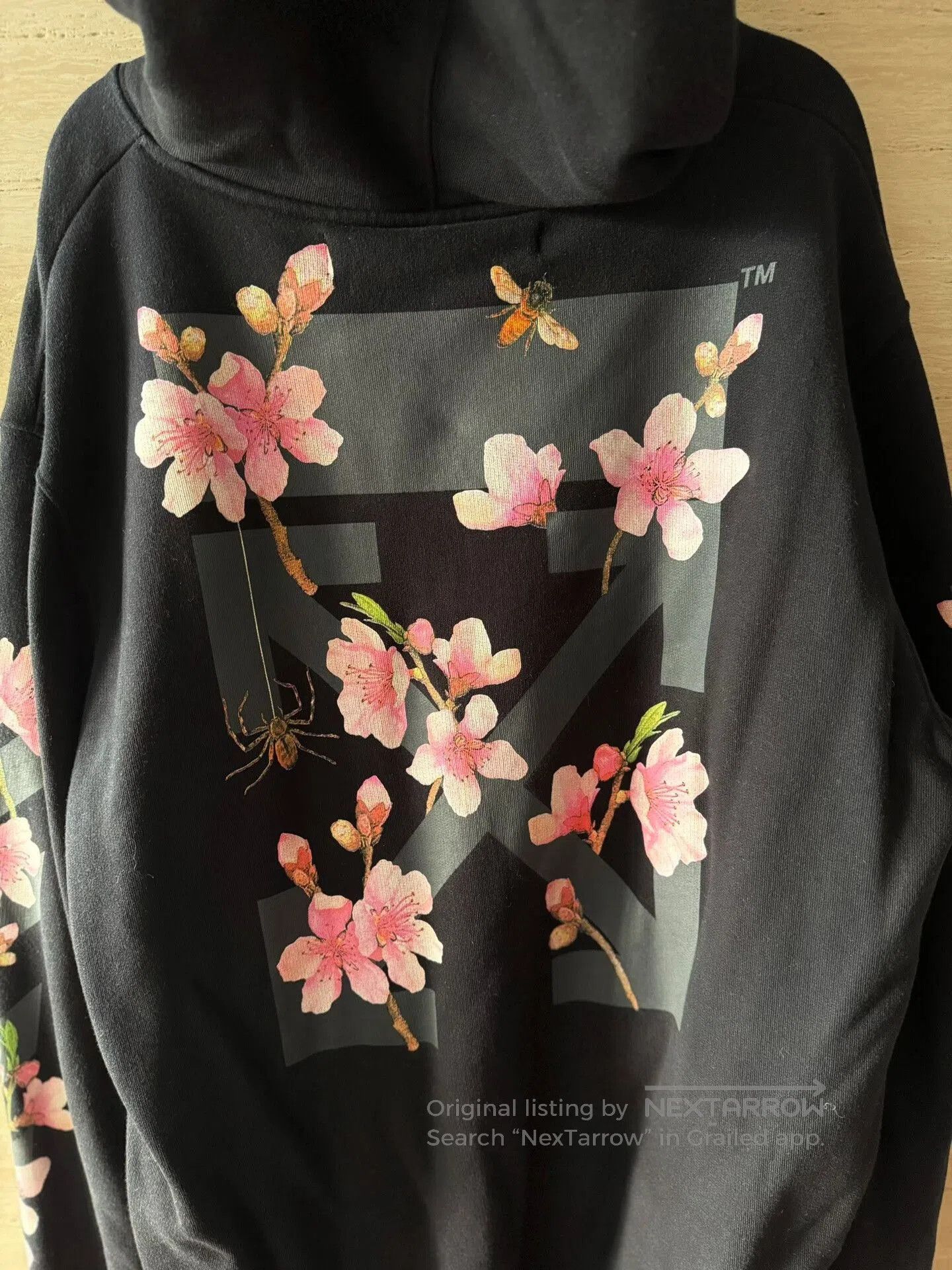 Balenciaga Off-White Sakura Print Hoodie. Size US M / EU 48-50 / 2 - 3 Thumbnail