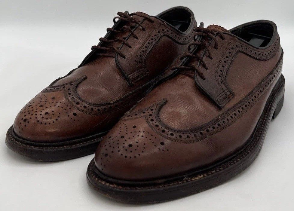 Florsheim Vintage Florsheim Royal Imperial Brown Leather Gunboat 10D Size US 10 / EU 43 - 2 Thumbnail