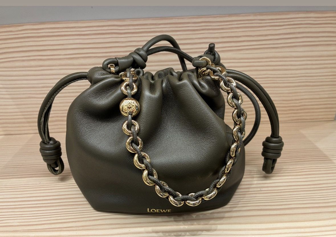 Loewe o1in1g0526 Size: OS/ Mini Flamenco Purse Bag in Khaki Green Size ONE SIZE - 9 Thumbnail