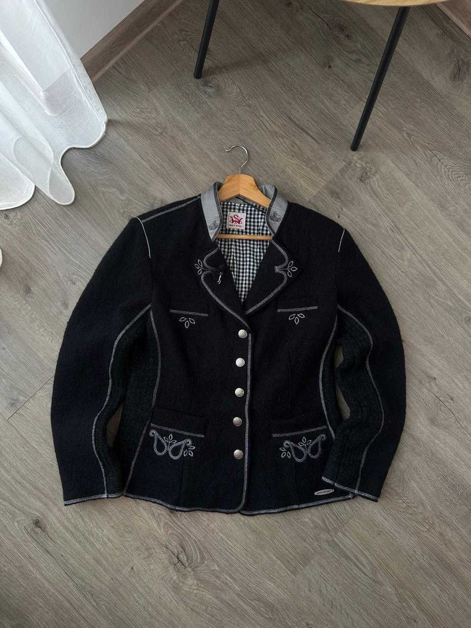 Other UK Vintage Spieth &Wensky Black Wool Jacket German Trachtenwear Size US S / EU 44-46 / 1 - 2 Thumbnail