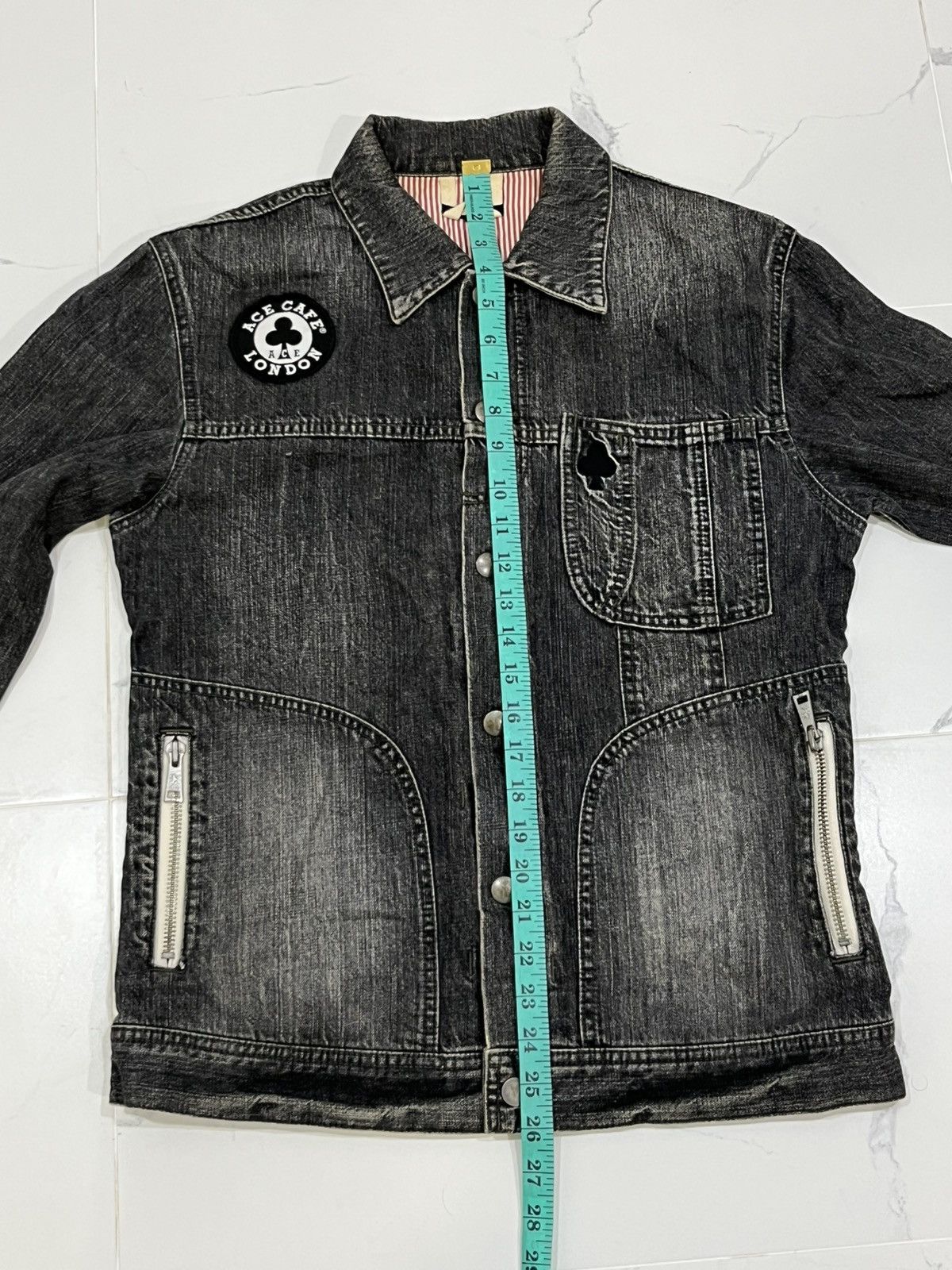 R.Newbold R.Newbold Ace Cafe London collaboration black denim jacket Size US L / EU 52-54 / 3 - 18 Thumbnail