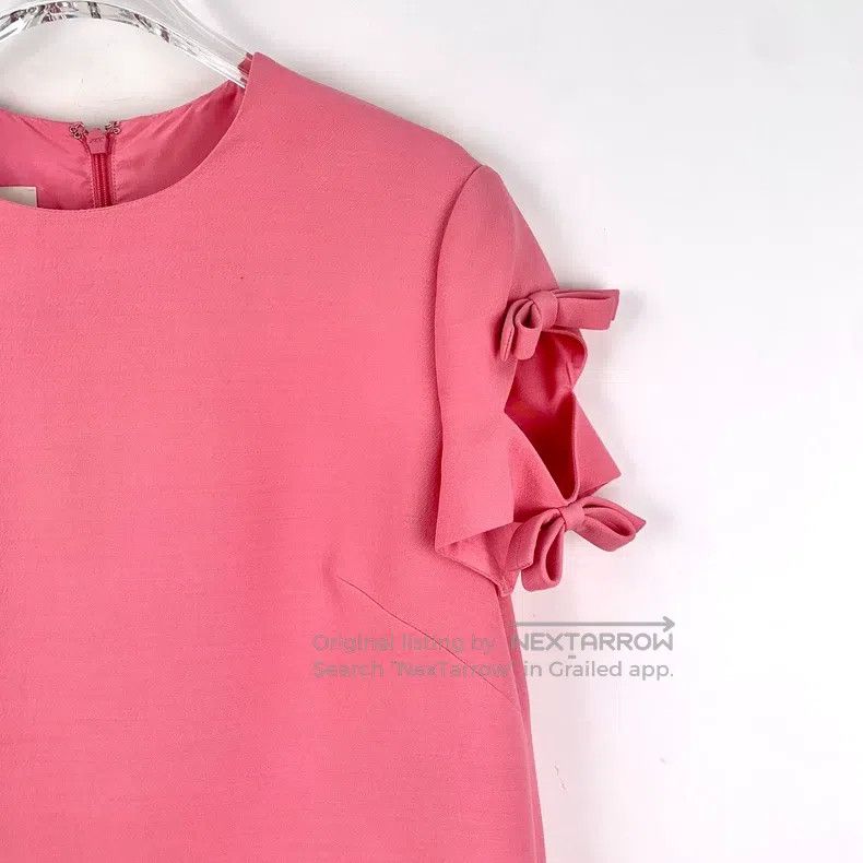 Valentino Valentino Pink bow cut-out round neck short sleeve dress Size S / US 4 / IT 40 - 3 Thumbnail