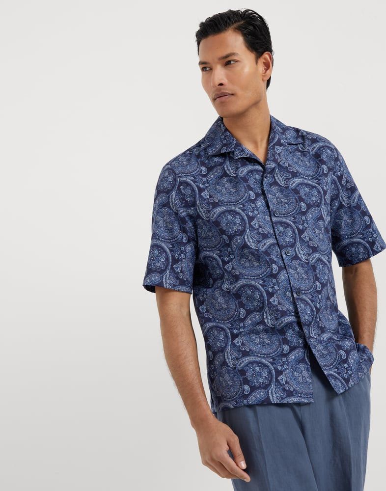 Brunello Cucinelli o1w1db10825 Shirt in Navy Blue Size US M / EU 48-50 / 2 - 1 Preview