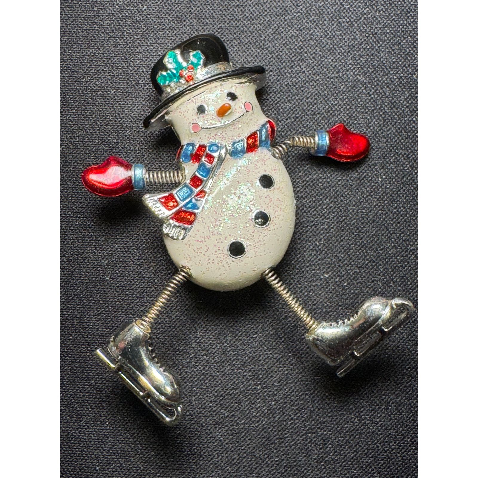Other Vintage Danecraft Articulating Ice Skating Snowman Brooch Size ONE SIZE - 1 Thumbnail