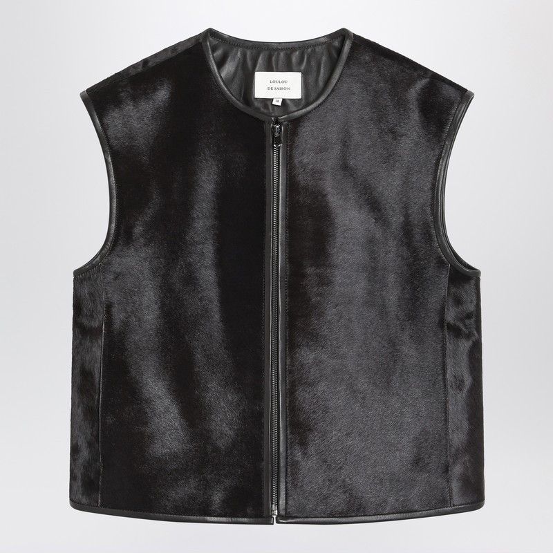 Loulou de Saison Loulou De Saison Brown Ampas Vest In Pony-Effect Leather Size S / US 4 / IT 40 - 1 Thumbnail