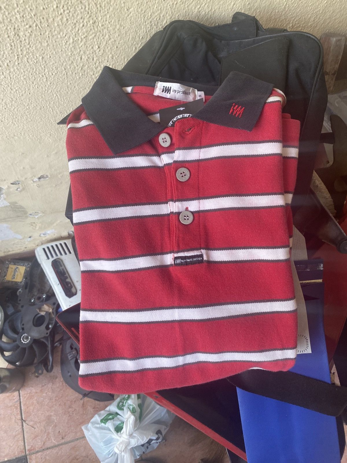 Issey Miyake Vintage 90s Issey Miyake Stripe Polo Size US M / EU 48-50 / 2 - 1 Thumbnail