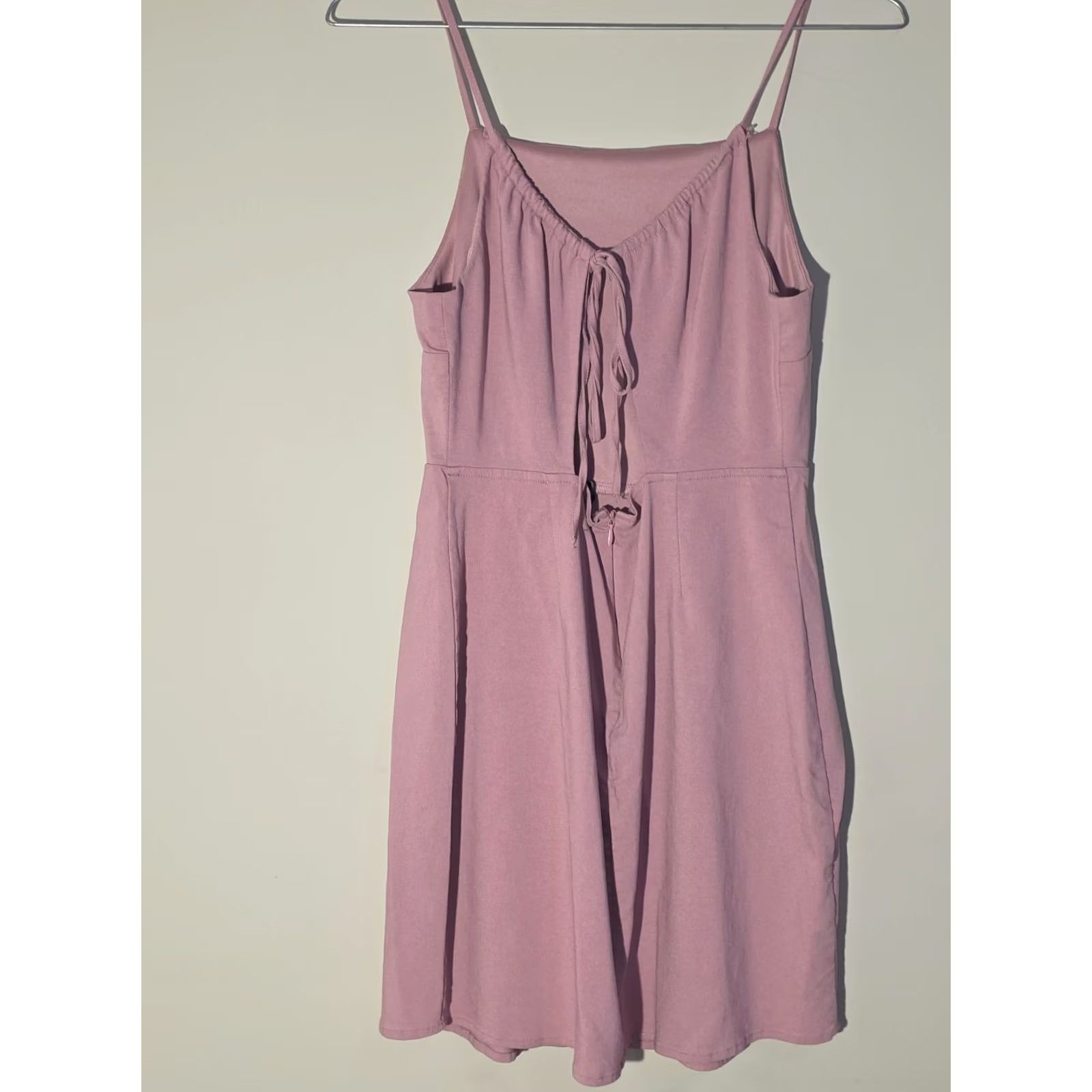 Forever 21 Forever 21 Mini Dress Women's M Mauve Pink Sleeveless Back Tie Cut Out Square Neck Casual Party/Cocktail Summer Spring Womens Mens Girls Size M / US 6-8 / IT 42-44 - 5 Thumbnail