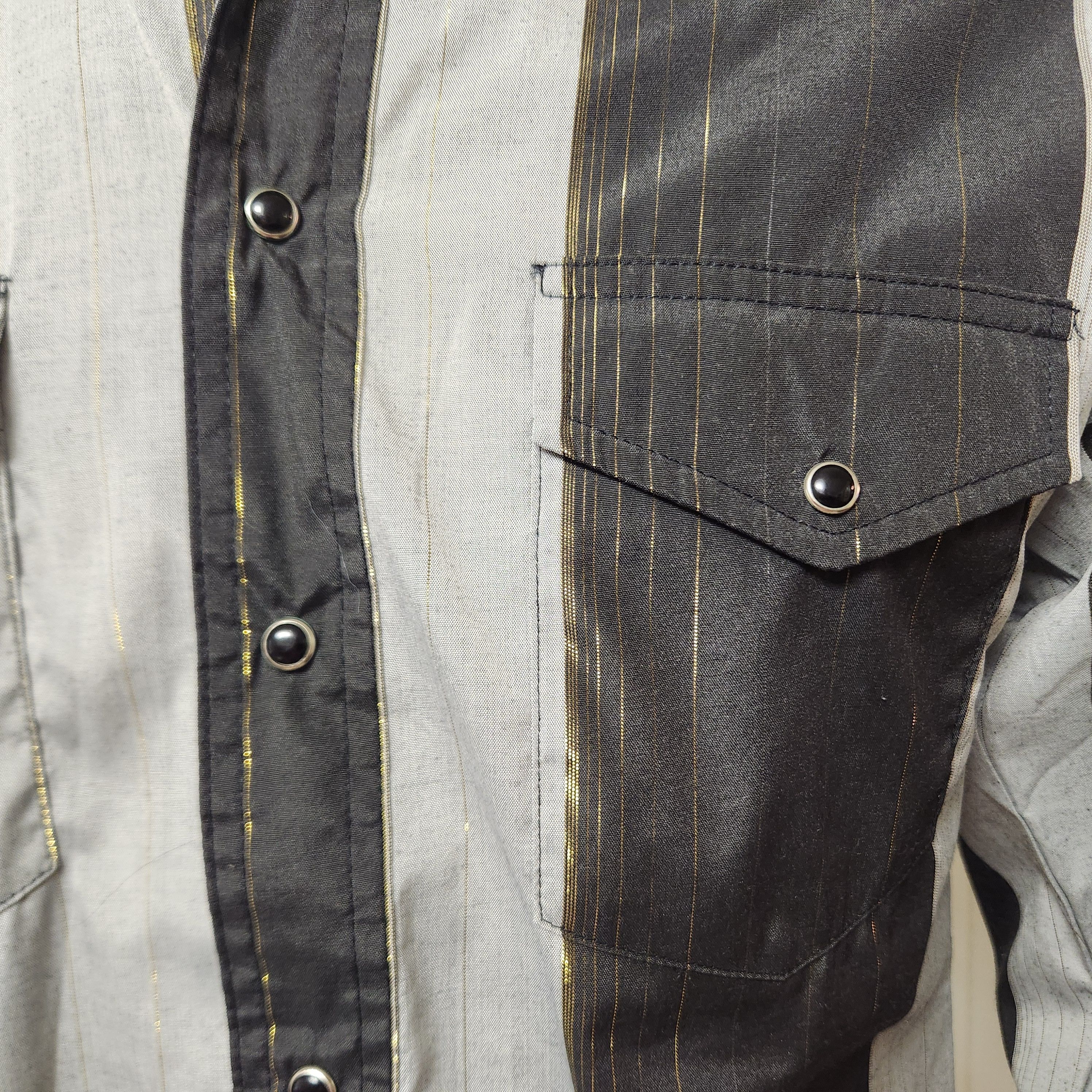 Wrangler men's Western shirt S Wrangler vintage 1980s stripe metallic Size US S / EU 44-46 / 1 - 5 Thumbnail