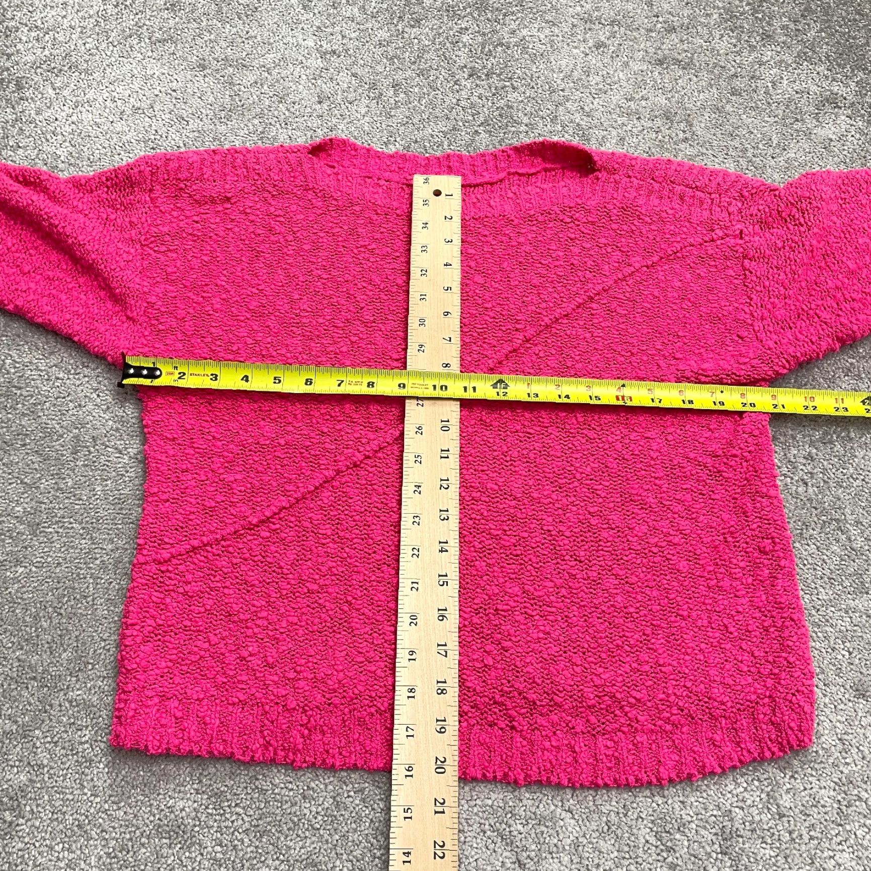 Pinko Popcorn Pullover Sweater Womens Large Hot Pink Crew Neck Knit Casual Stretch Size L / US 10 / IT 46 - 4 Thumbnail