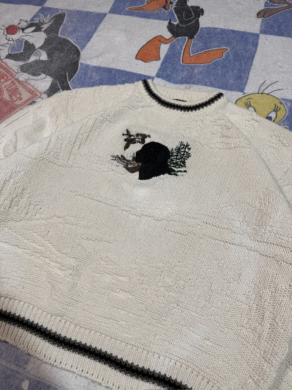 Croft & Barrow Vintage hunting dog crewneck sweater Size US XL / EU 56 / 4 - 2 Thumbnail
