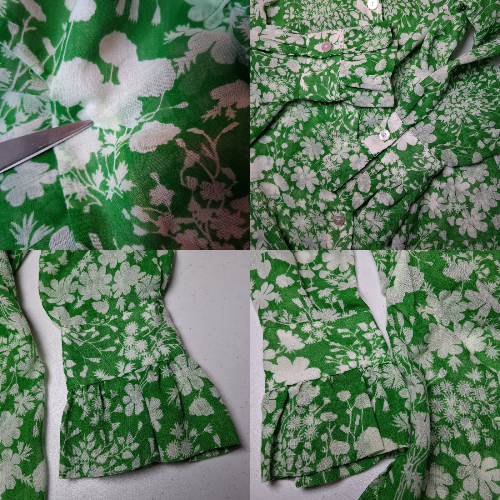 Vintage VINTAGE Midge Grant Outfit Skirt Shirt 14 Green White Floral 2 Piece Set Vintage 60s Womens Casual Party/Cocktail Travel Wedding Size XL / US 12-14 / IT 48-50 - 11 Thumbnail