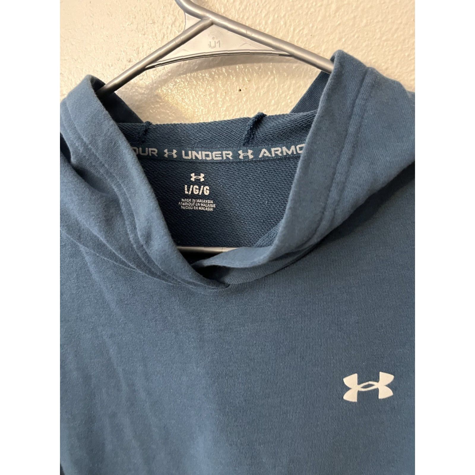 Under Armour Under Armour Hoodie Size Large Blue Cropped Logo Fleece Womens Size L / US 10 / IT 46 - 3 Thumbnail