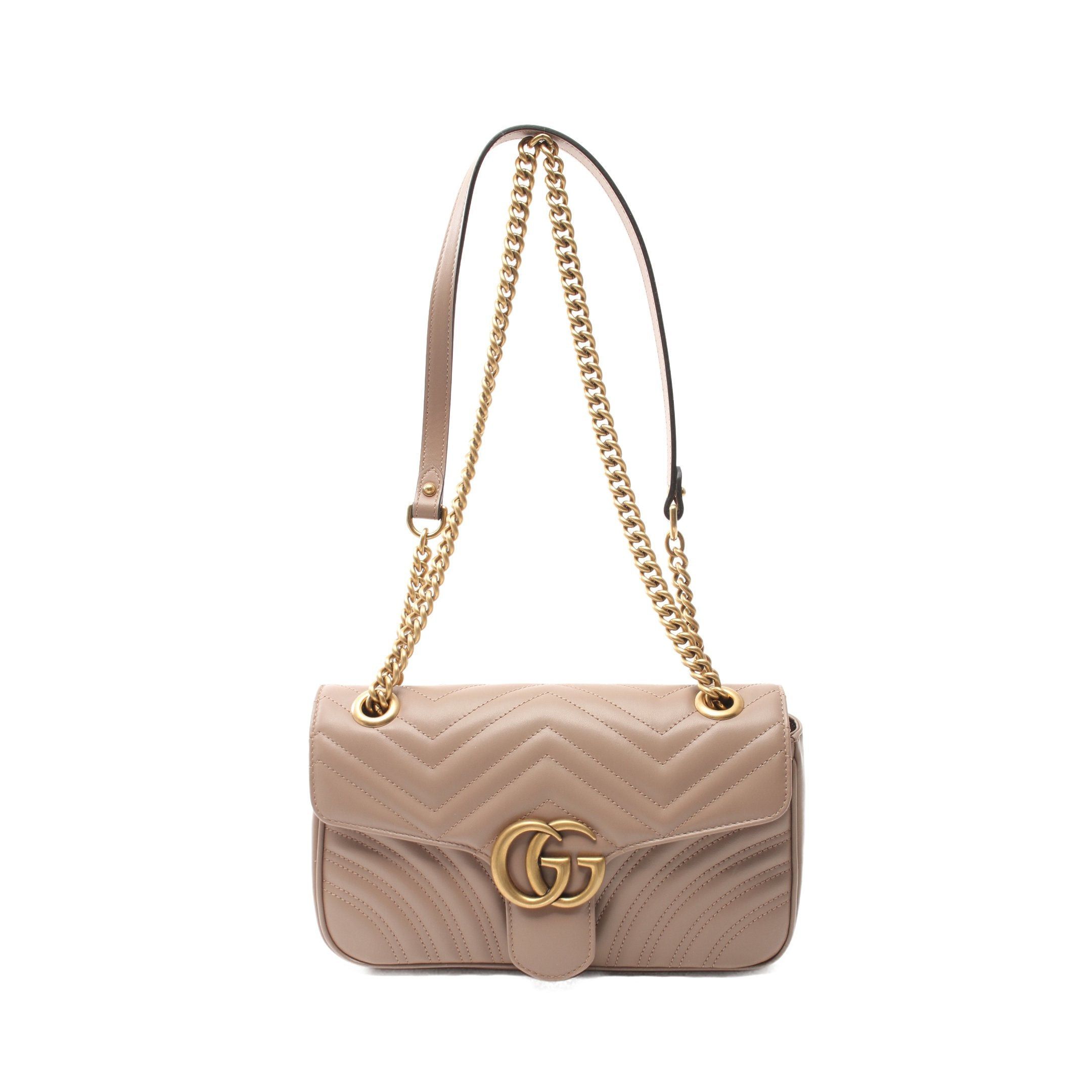 Gucci Gucci Gg Marmont Quilting Small Chain Shoulder Bag Leather Dusty Pink Size ONE SIZE - 1 Thumbnail