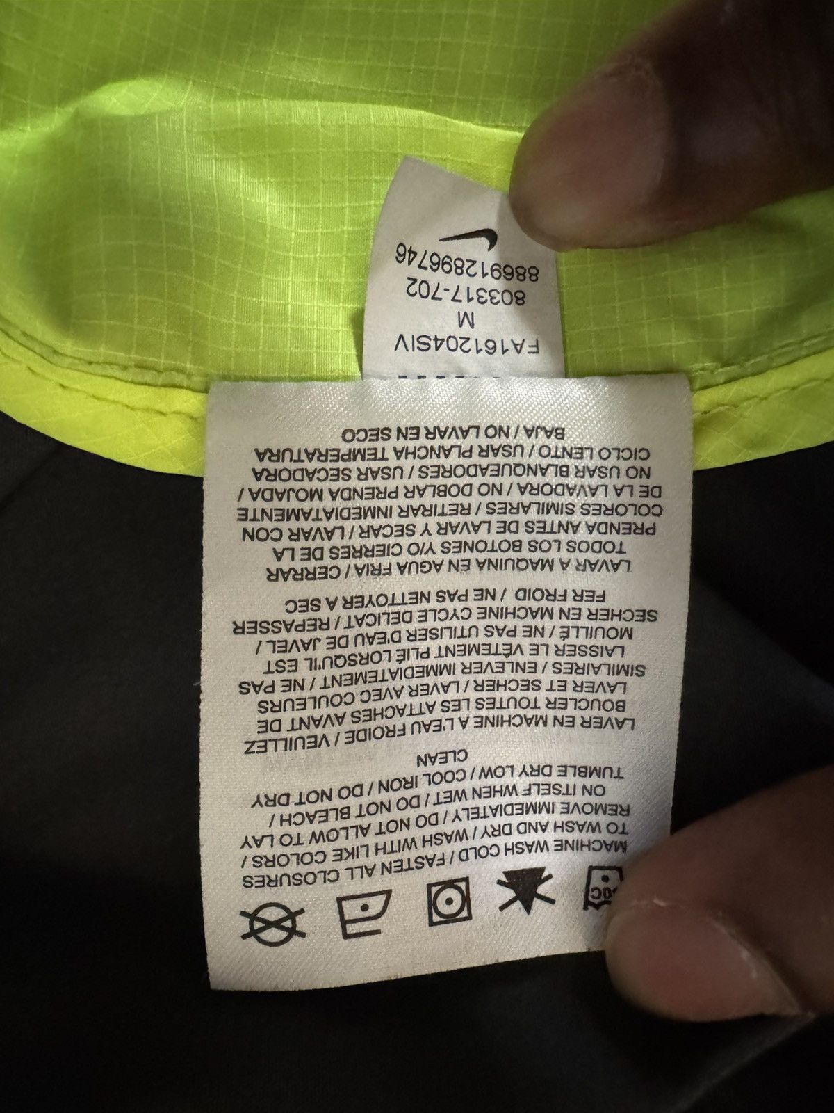 Nike Nike Golf Yellow Volt/Grey Printed Packable Windbreaker Size US M / EU 48-50 / 2 - 5 Thumbnail