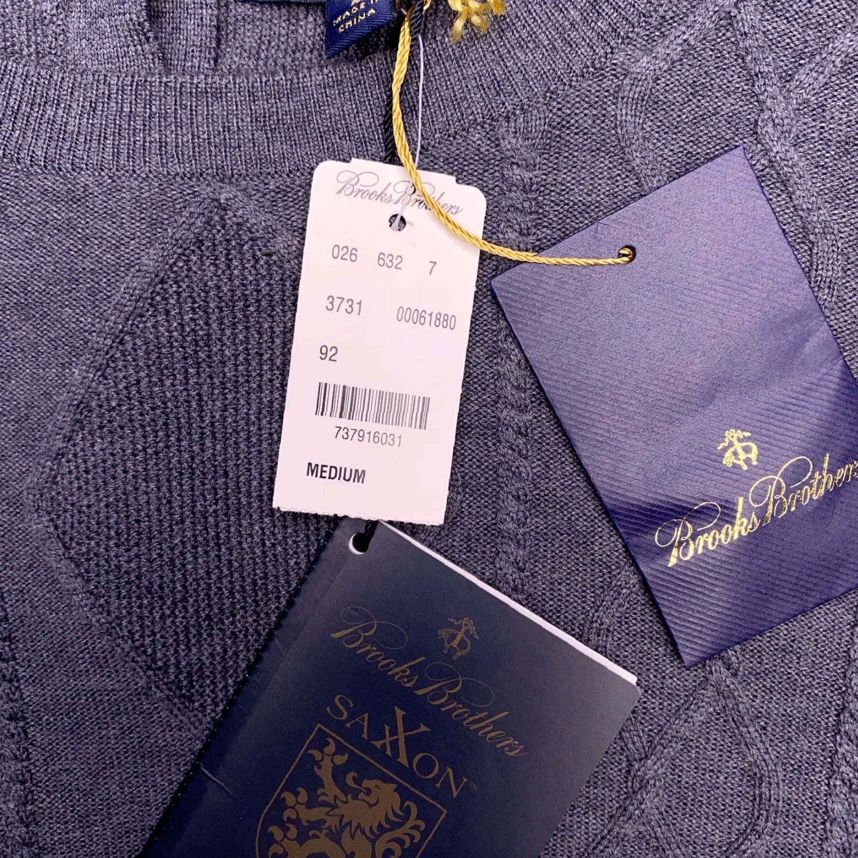 Brooks Brothers Brooks Brothers Sweater Womens Medium Gray Cable Knit Wool Pullover Crew Neck Workwear Casual Regular Buttons Winter Fall Spring Designer NWT Size M / US 6-8 / IT 42-44 - 5 Thumbnail