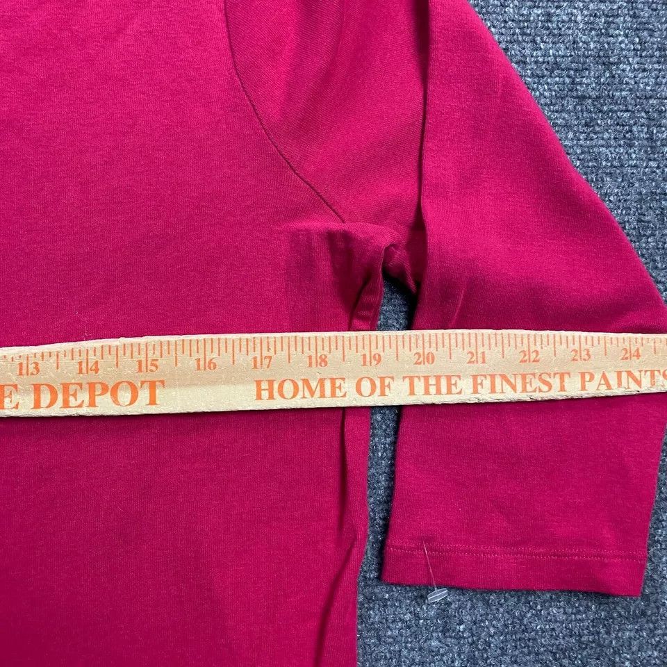 Chicos Chico's Top Women's 2 Pink 3/4 Sleeve Casual Pullover Cotton Size XS / US 0-2 / IT 36-38 - 3 Thumbnail