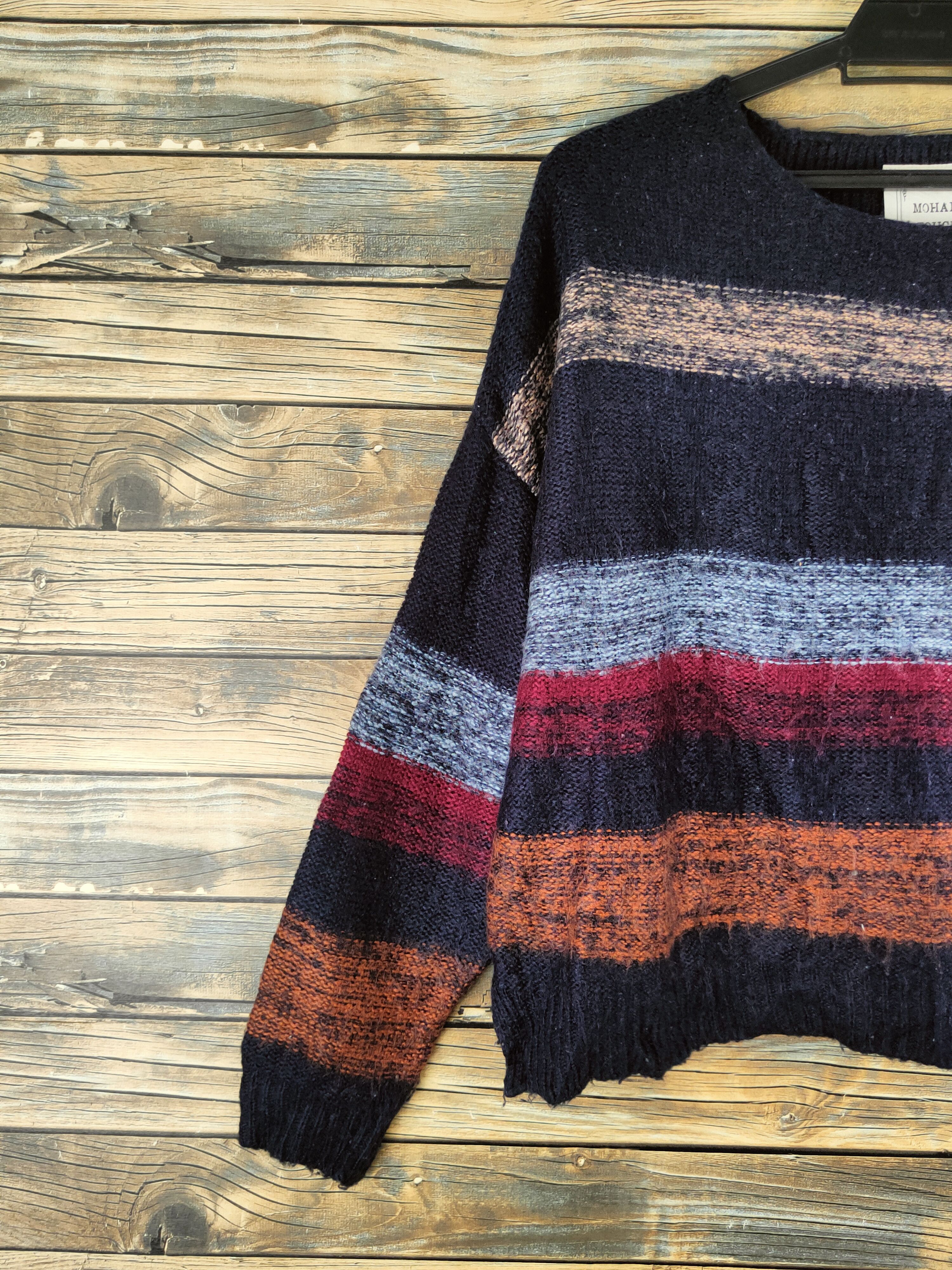 Japanese Brand DL Mohair Touch Black Knitwear Crop Tops #46-164 Size L / US 10 / IT 46 - 3 Thumbnail