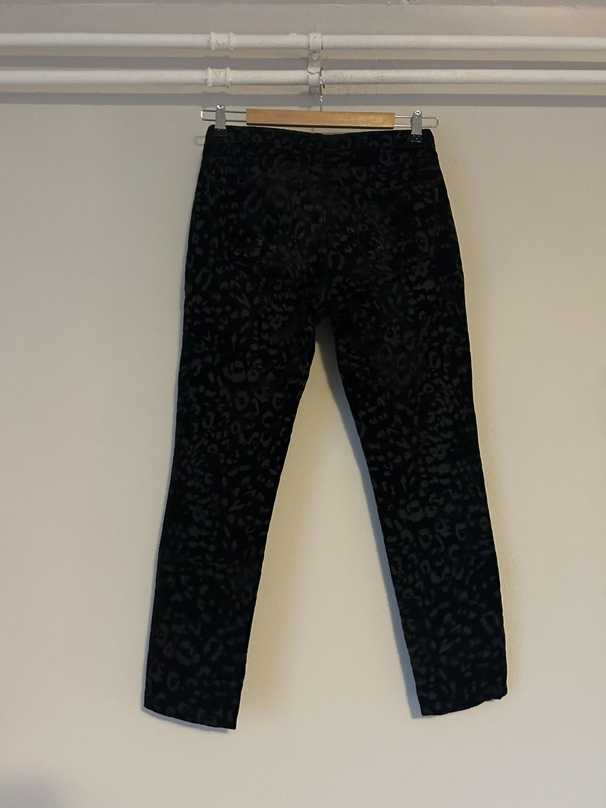 Saint Laurent Paris SS13 D05 Hedi Slimane Babycat Print Velvet Jeans Size US 29 - 2 Thumbnail