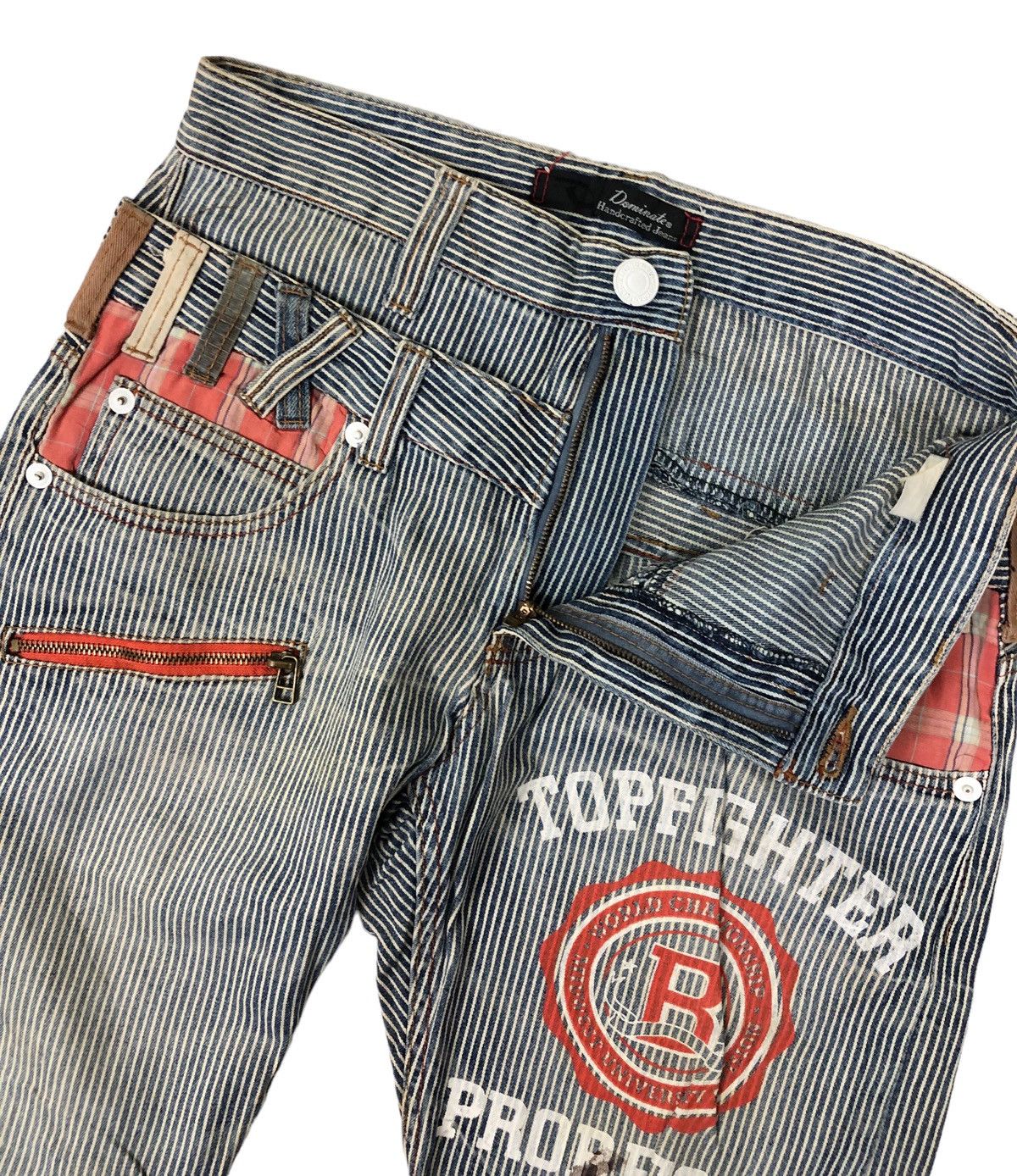 Japanese Brand Double Waisted Japanese Brand Dominate Hickory Stripe Jeans Size US 30 / EU 46 - 9 Thumbnail