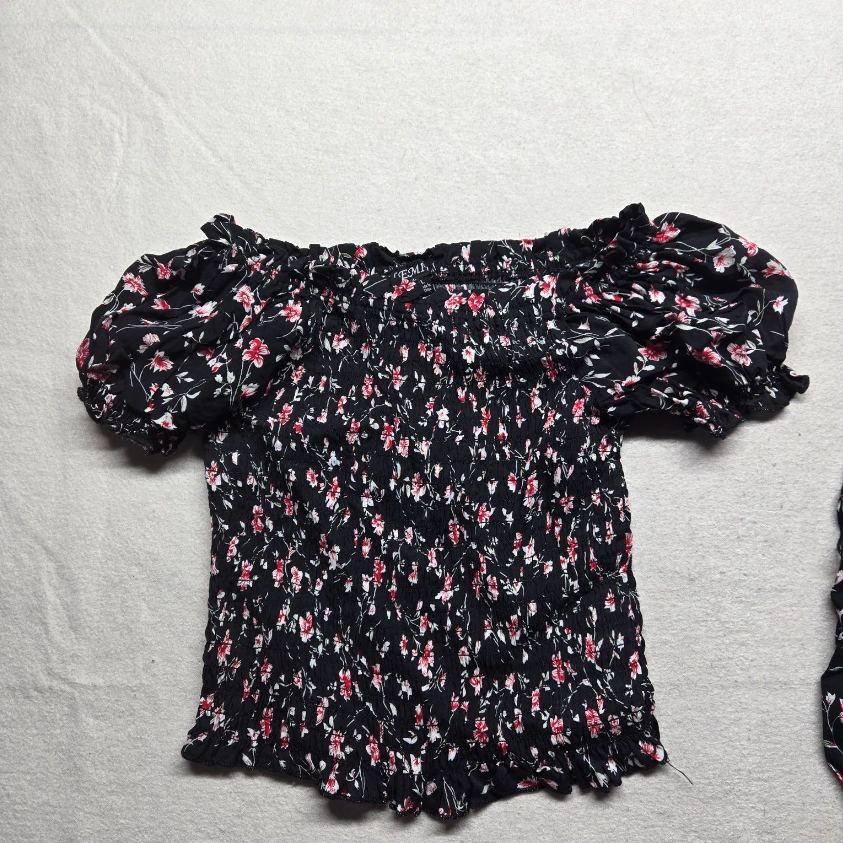 Vintage Shirt Set 2 Piece Top Shorts Floral Flower SUPER Stretch Adult Women's L Size L / US 10 / IT 46 - 2 Thumbnail
