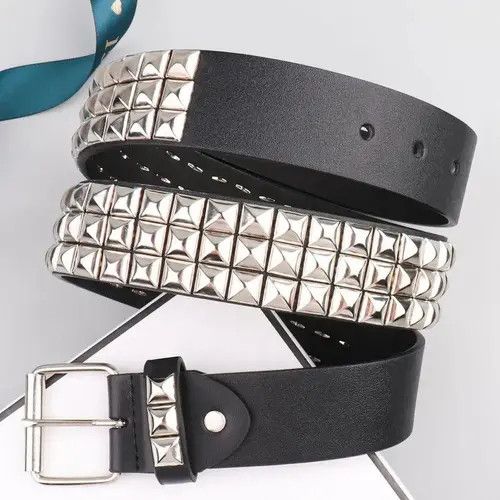 Other 120cm Vintage Studded Pyramid Punk Belt Size ONE SIZE - 4 Thumbnail