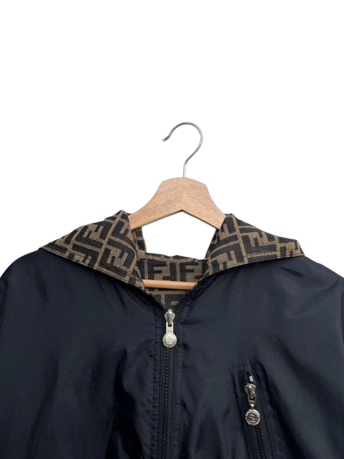 Fendi Vintage Fendi Zucca Monogram FF Reversible Hoodie Jacket Size US M / EU 48-50 / 2 - 12 Thumbnail