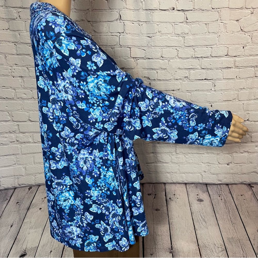 Isaac Mizrahi New Isaac Mizrahi Live! Mixed Print Button Front Blue Long Size 3XL / US 20-22 - 3 Thumbnail