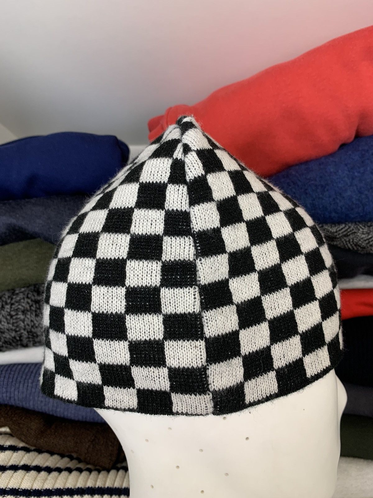 Other Checkboard Beanie Hat Size ONE SIZE - 5 Thumbnail