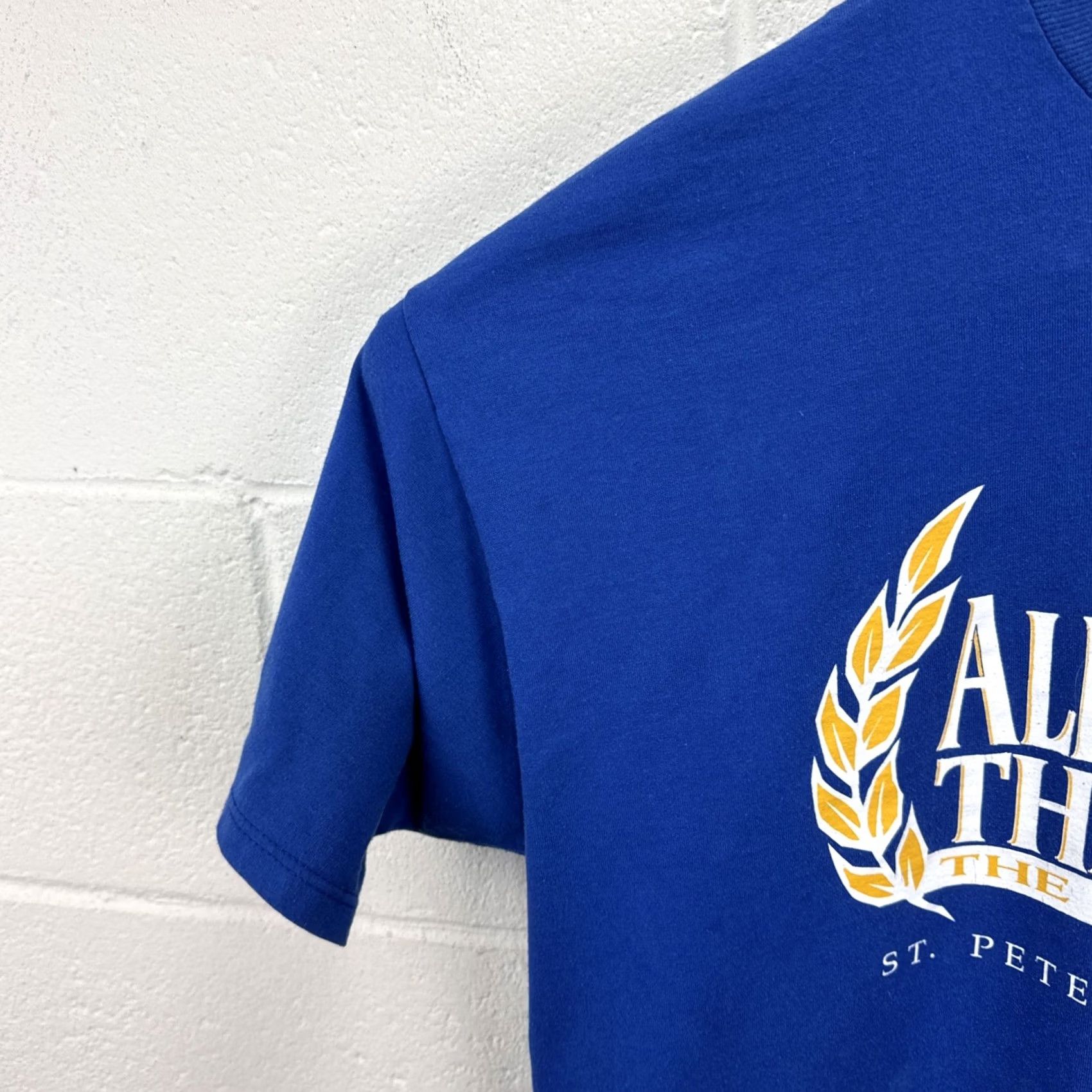 Jerzees VINTAGE 90s Alexander the Great “The Exhibition” T Shirt Blue XL Men Jerzees Graphic Print Crew Neck Short Sleeve Vintage 90s Art City Florida Size US XL / EU 56 / 4 - 5 Thumbnail