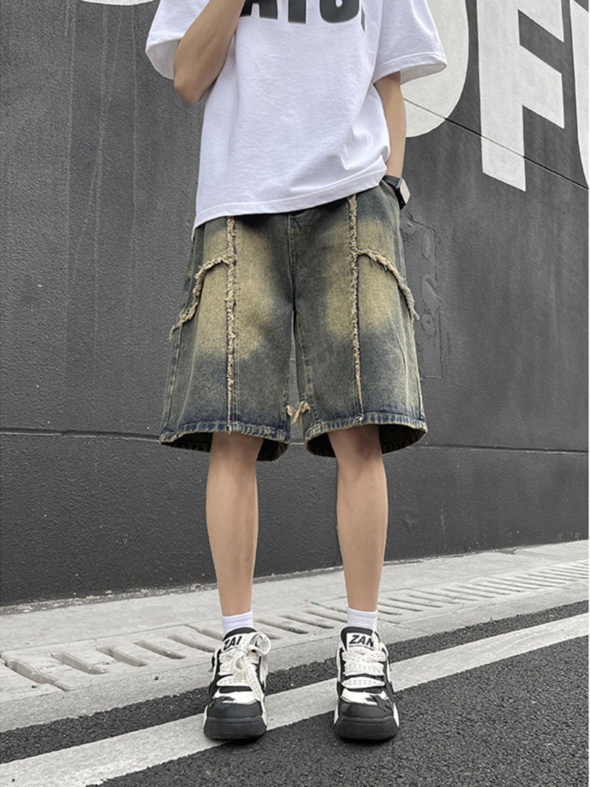Japanese Brand American men's high street loose straight leg denim shorts Size US 32 / EU 48 - 1 Thumbnail