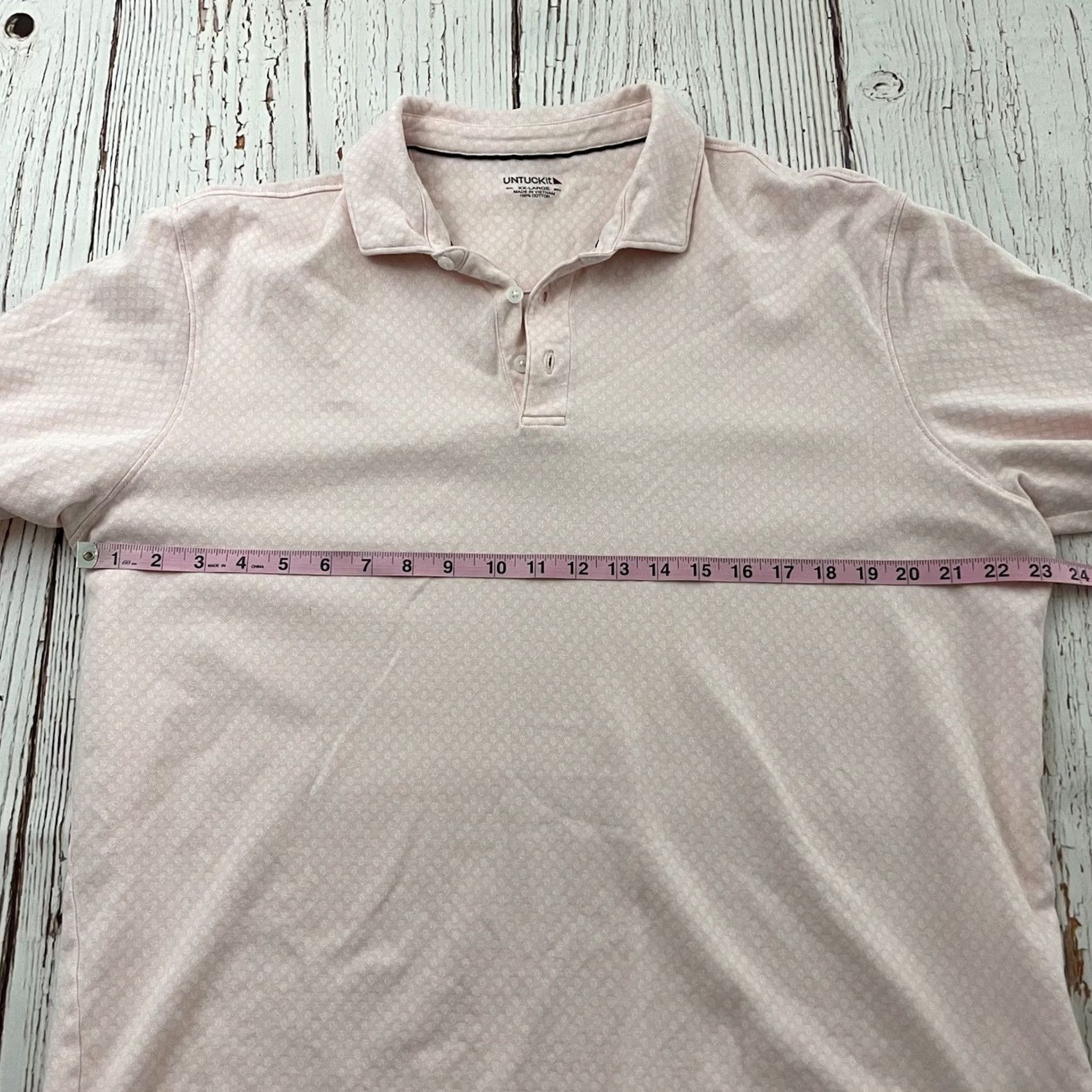 UNTUCKit UNTUCKit Short Sleeve Polo Shirt Men's XXL Pink Button-Up Shirt XL? No, XXL Pink Short Sleeve Polo Shirt Men Untuckit - Button-Up Cotton Size US XXL / EU 58 / 5 - 3 Thumbnail