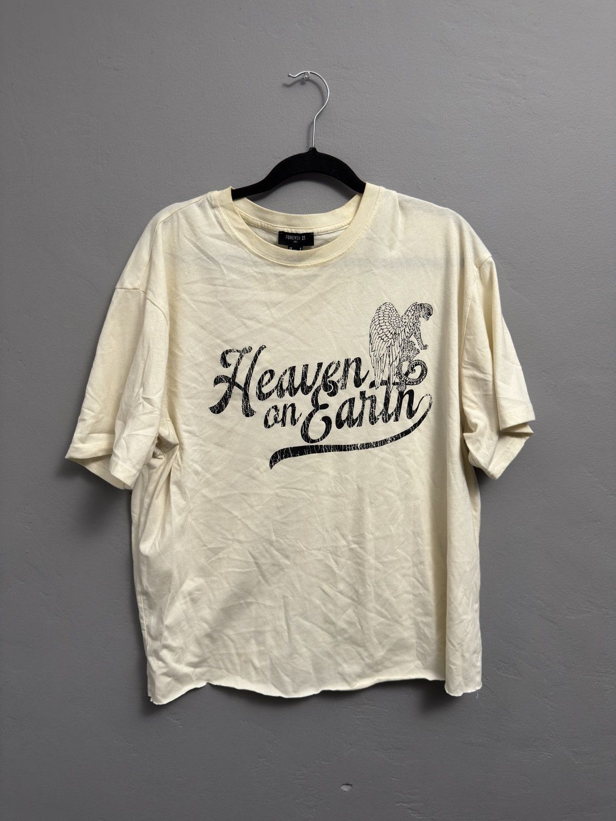 Forever 21 Forever 21 Vintage Style Tee (Cream) Size US L / EU 52-54 / 3 - 1 Thumbnail