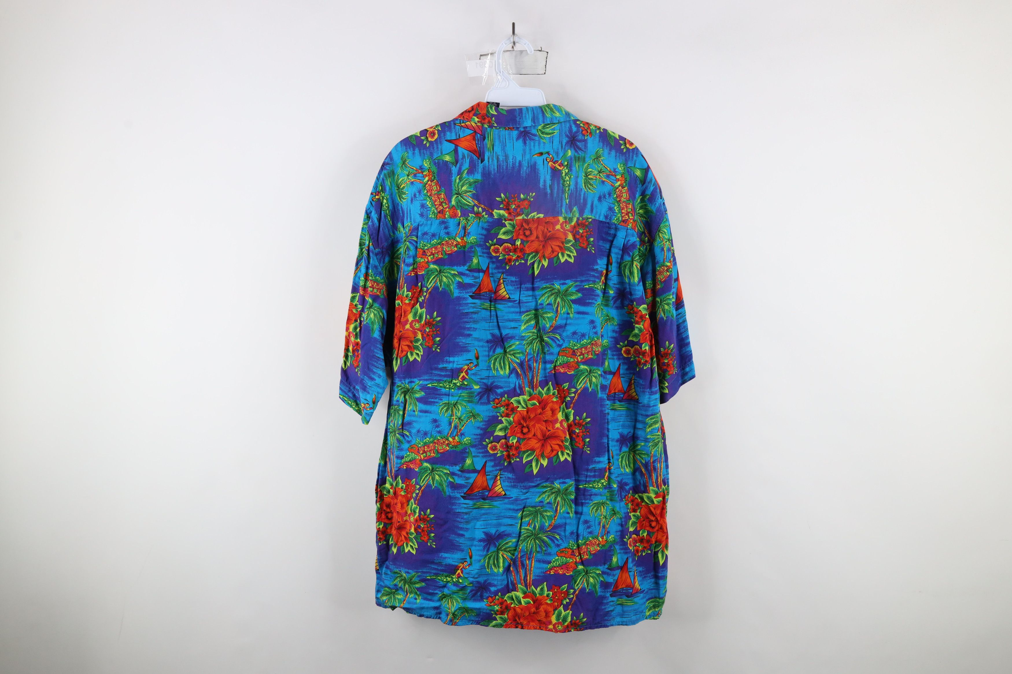 Gap × Vintage Vintage 90s Gap Collar Hawaiian Flower Collared Button Shirt Size US L / EU 52-54 / 3 - 8 Thumbnail