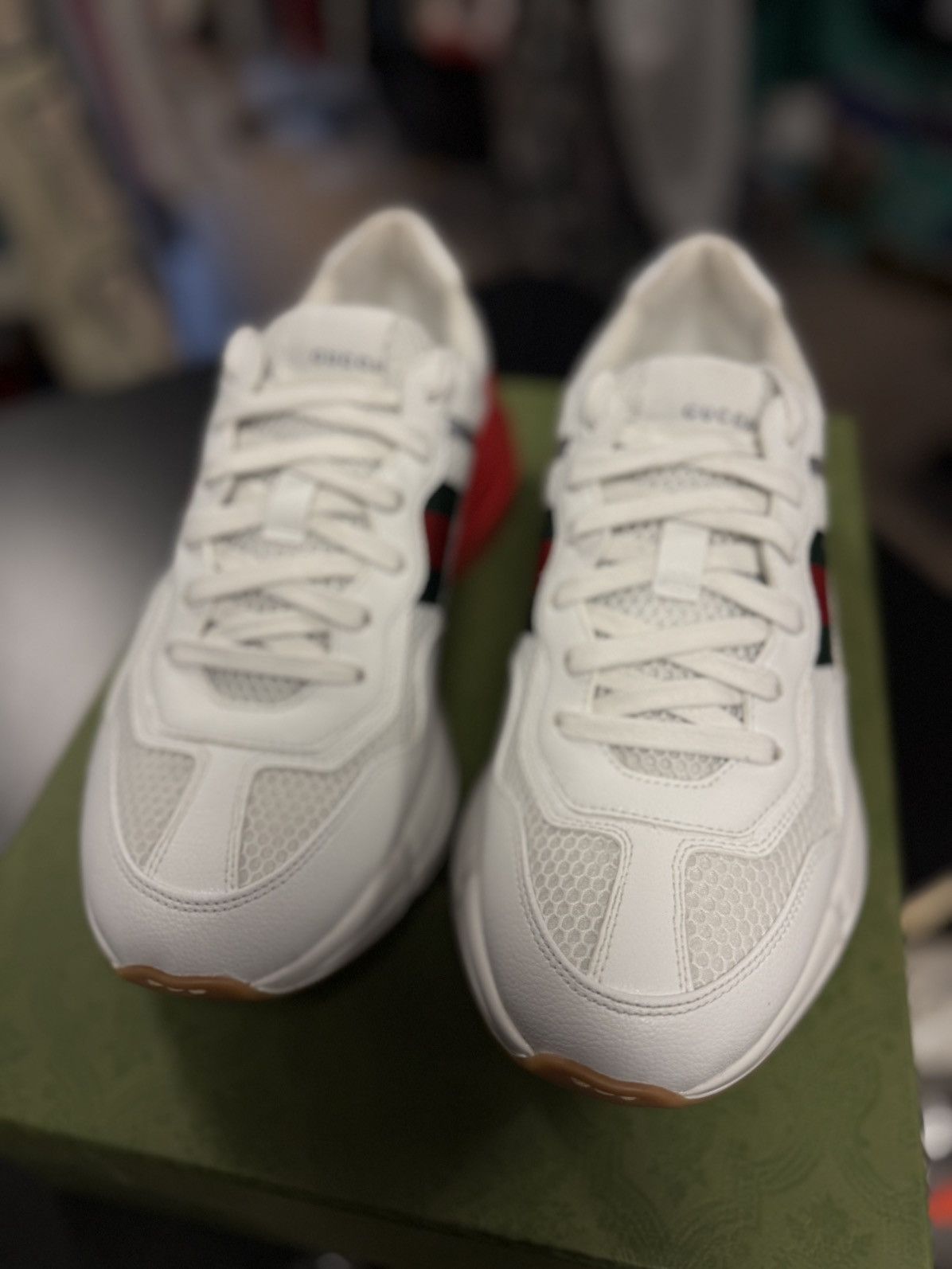 Gucci Gucci White Red Rhyton Shoes Size 7.5G/8US Size US 8 / EU 41 - 9 Thumbnail