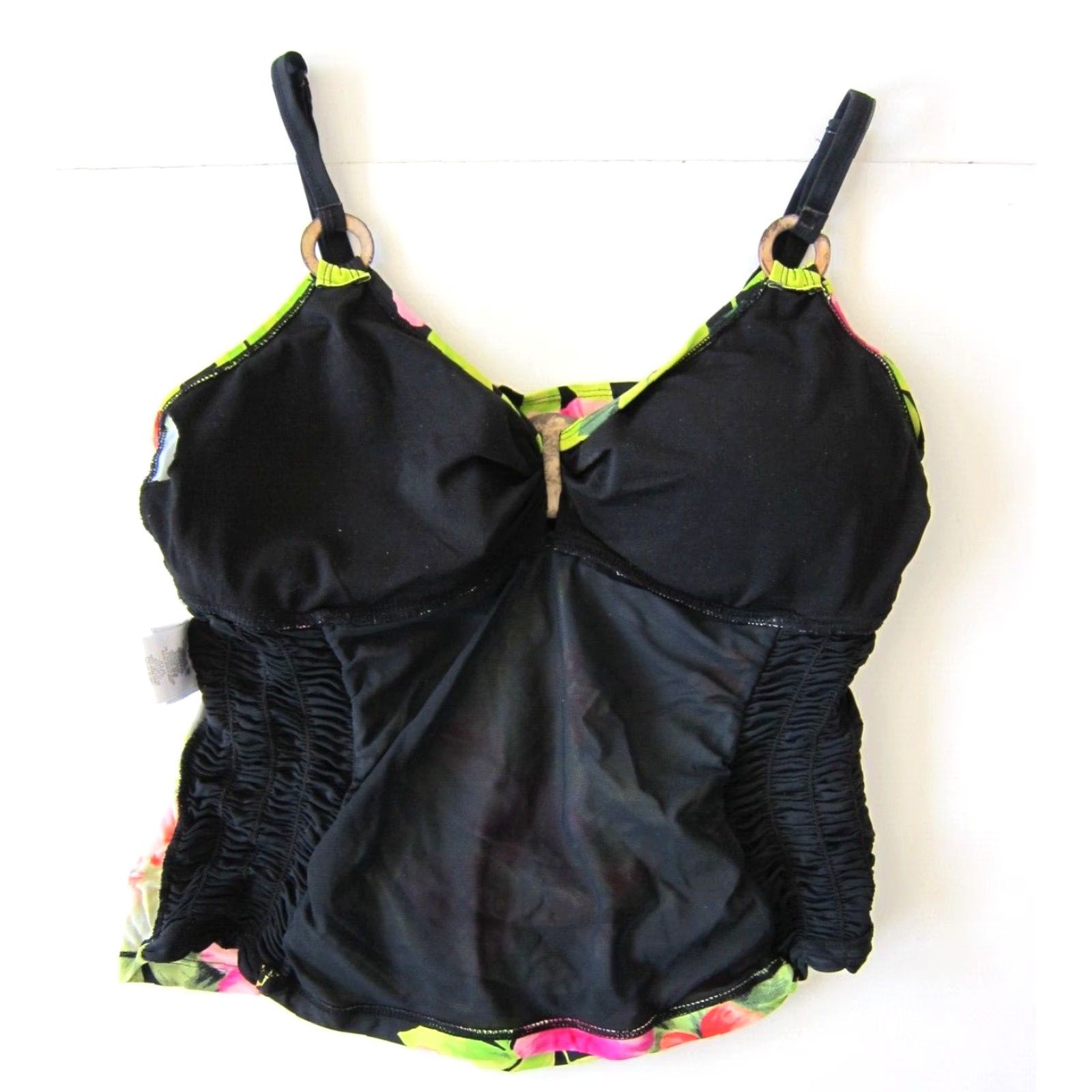 Swims Chuck Handy Swim Tankini Top Built In Bra Floral Black 14 Womens Swimsuit Tankini Top 14 Black Floral Built In Bra Swim Top 14 Womens Size XL / US 12-14 / IT 48-50 - 6 Thumbnail